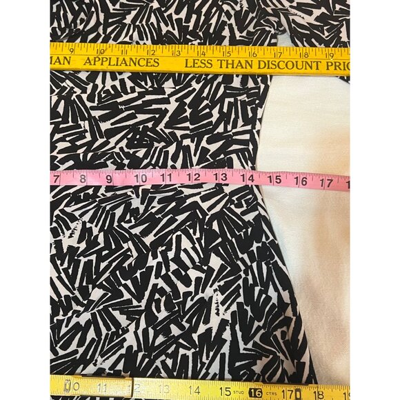 Lauren Ralph Lauren Size 8 Black White Abstract Print Body Con Dress Career Boho - Picture 12 of 16